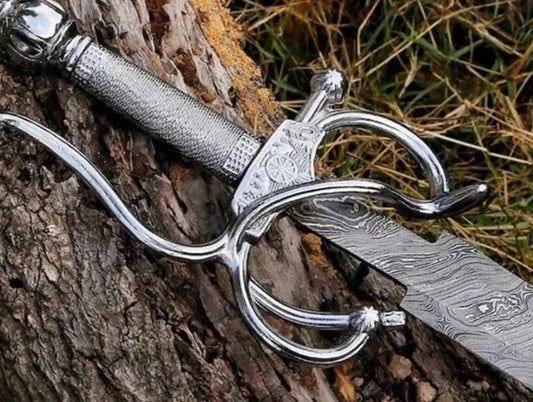 Custom Hand Made Damascus Sword, Viking Sword, Hand Forged Sword, Long Sword, Sword, Half-Tang Fantasy Sword, Larp Sword, Groomsmen Gift, Birthday Gift.